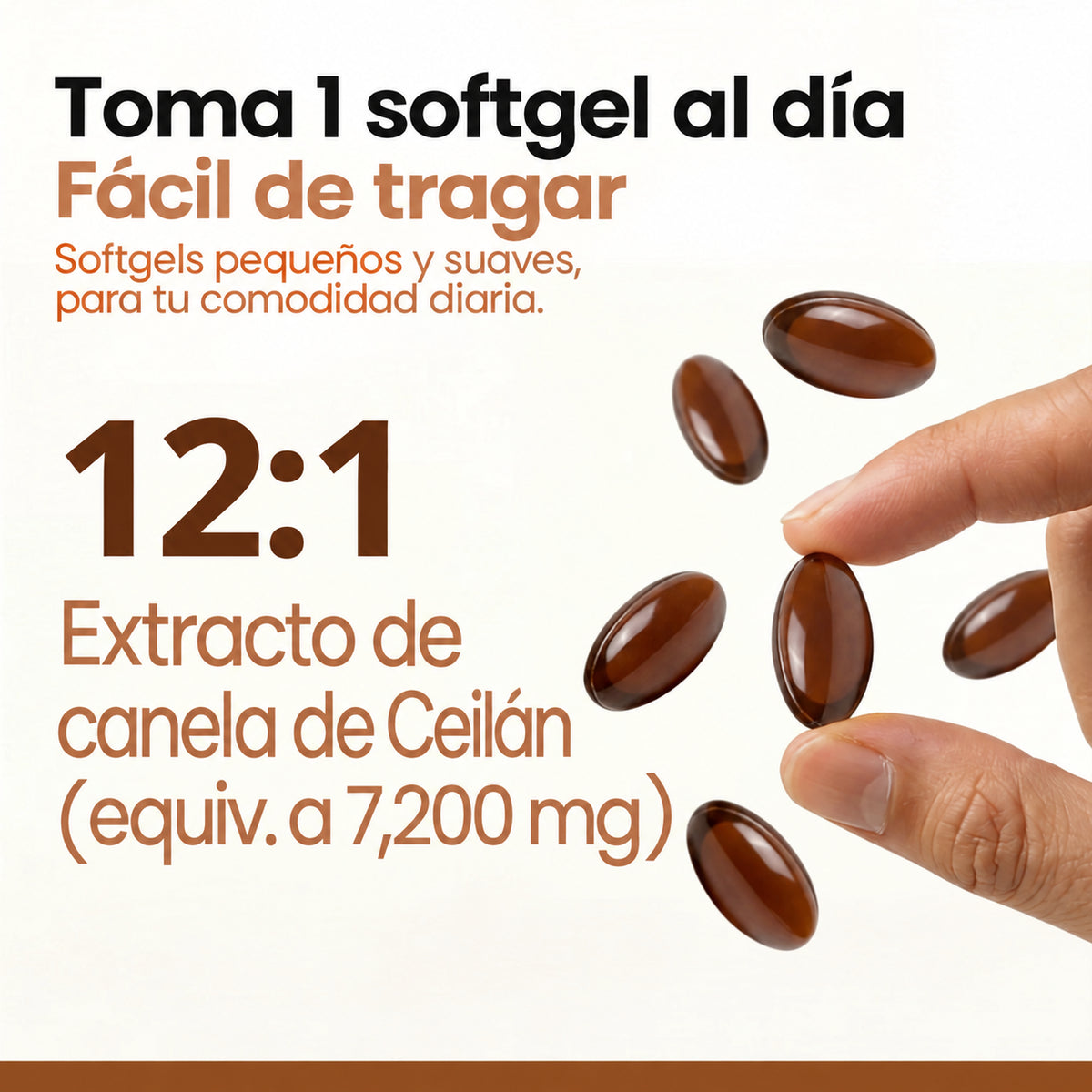 Canela de Ceilán (equivalente a 7200 mg) con aceite MCT